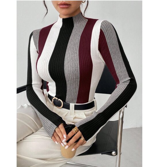 Round Neck Multi-Colored Sweater Medium - Picture 1 of 12